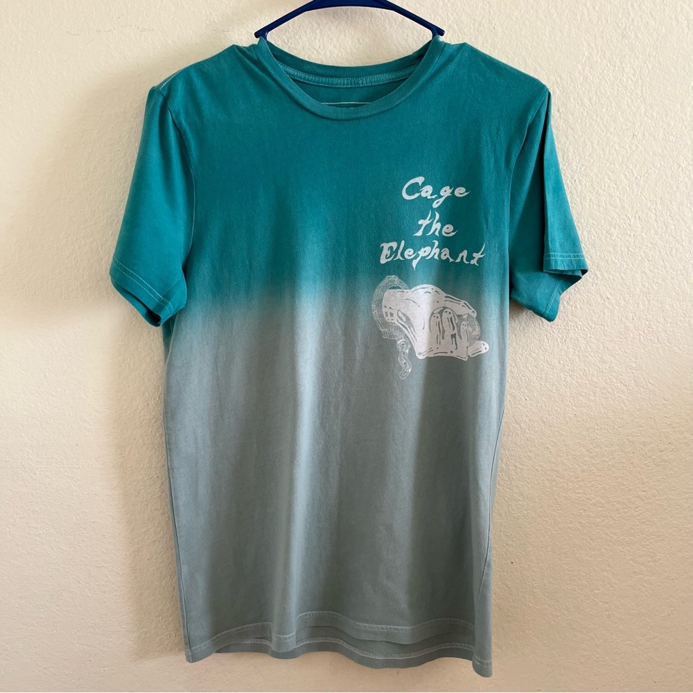 Cage The Elephant Short Sleeve Teal Blue Ombre’ 2019 Tour T-Shirt Size Small